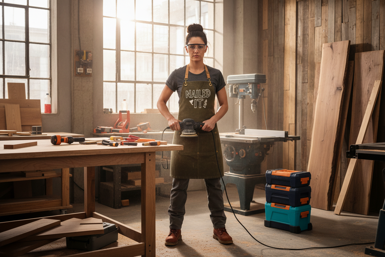 Female Woodworker In Her Workshop