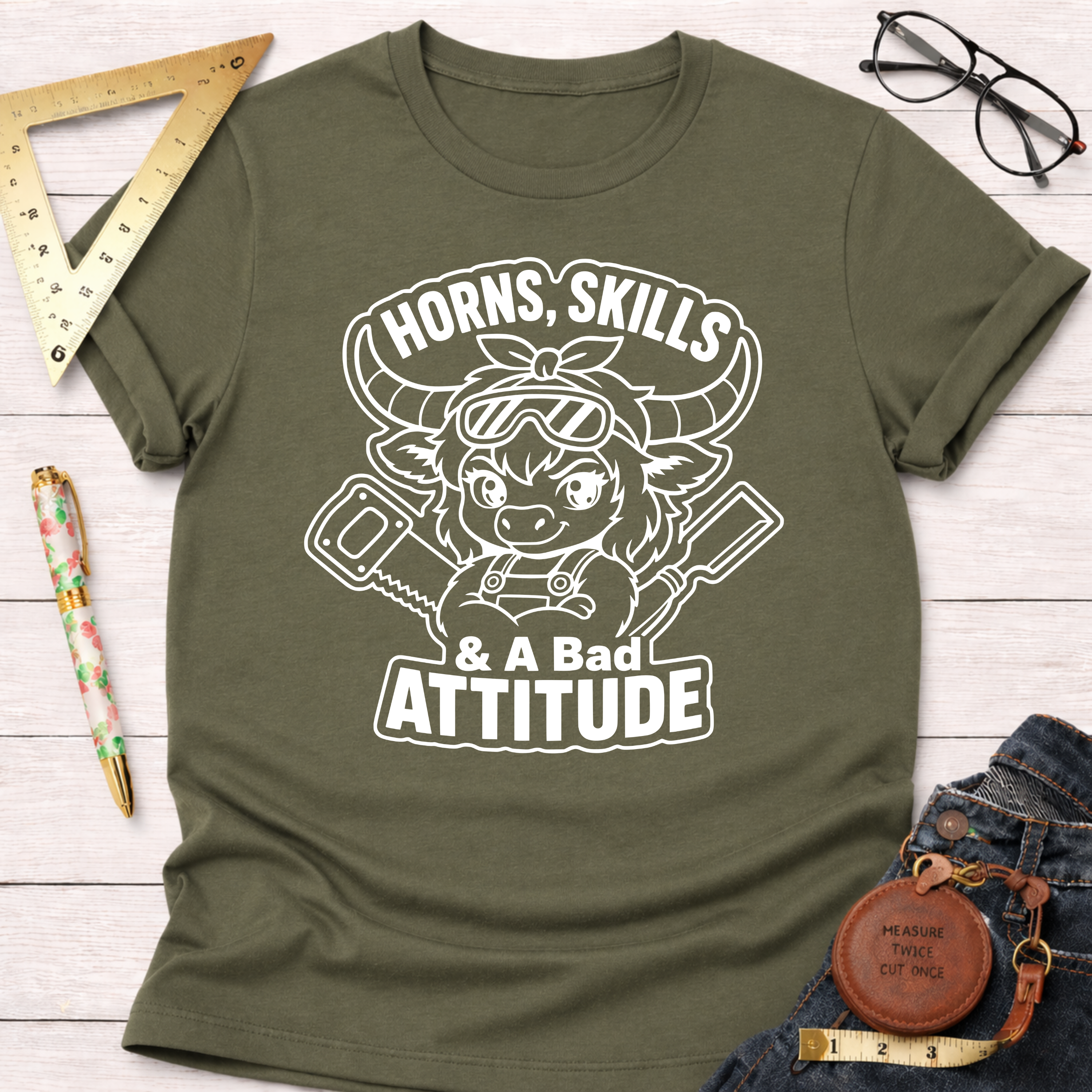Horns, Skills, And A Bad Attitude T-Shirt
