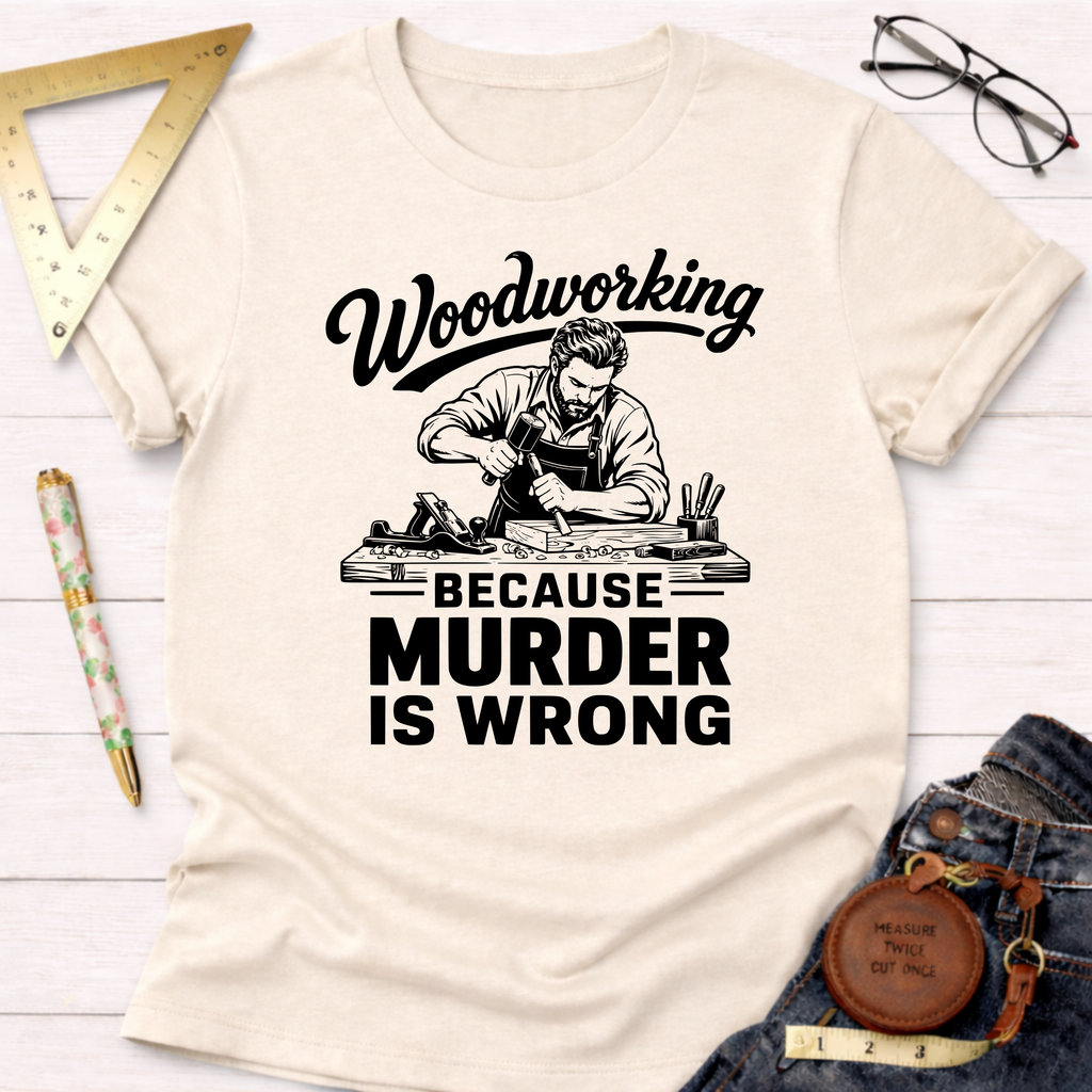 Woodworking Because Murder Is Wrong T-Shirt