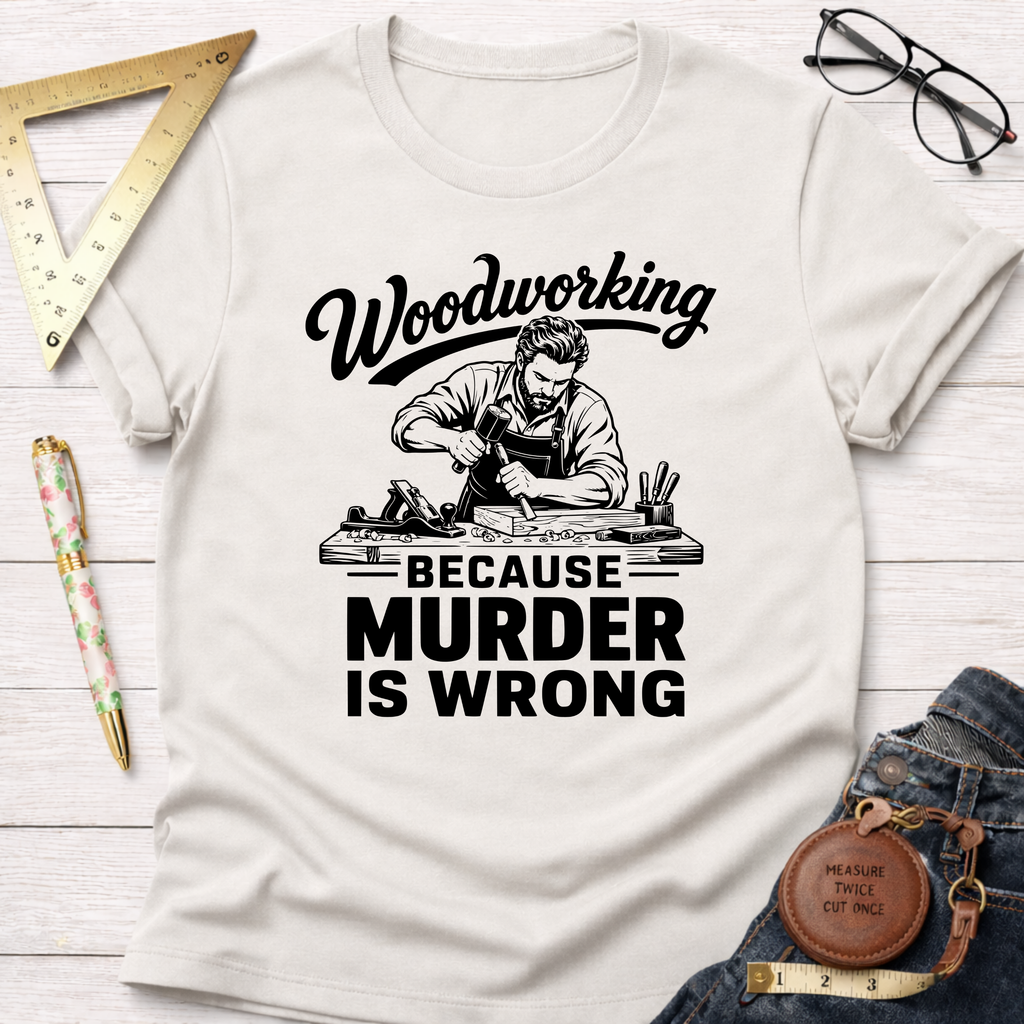 Woodworking Because Murder Is Wrong T-Shirt