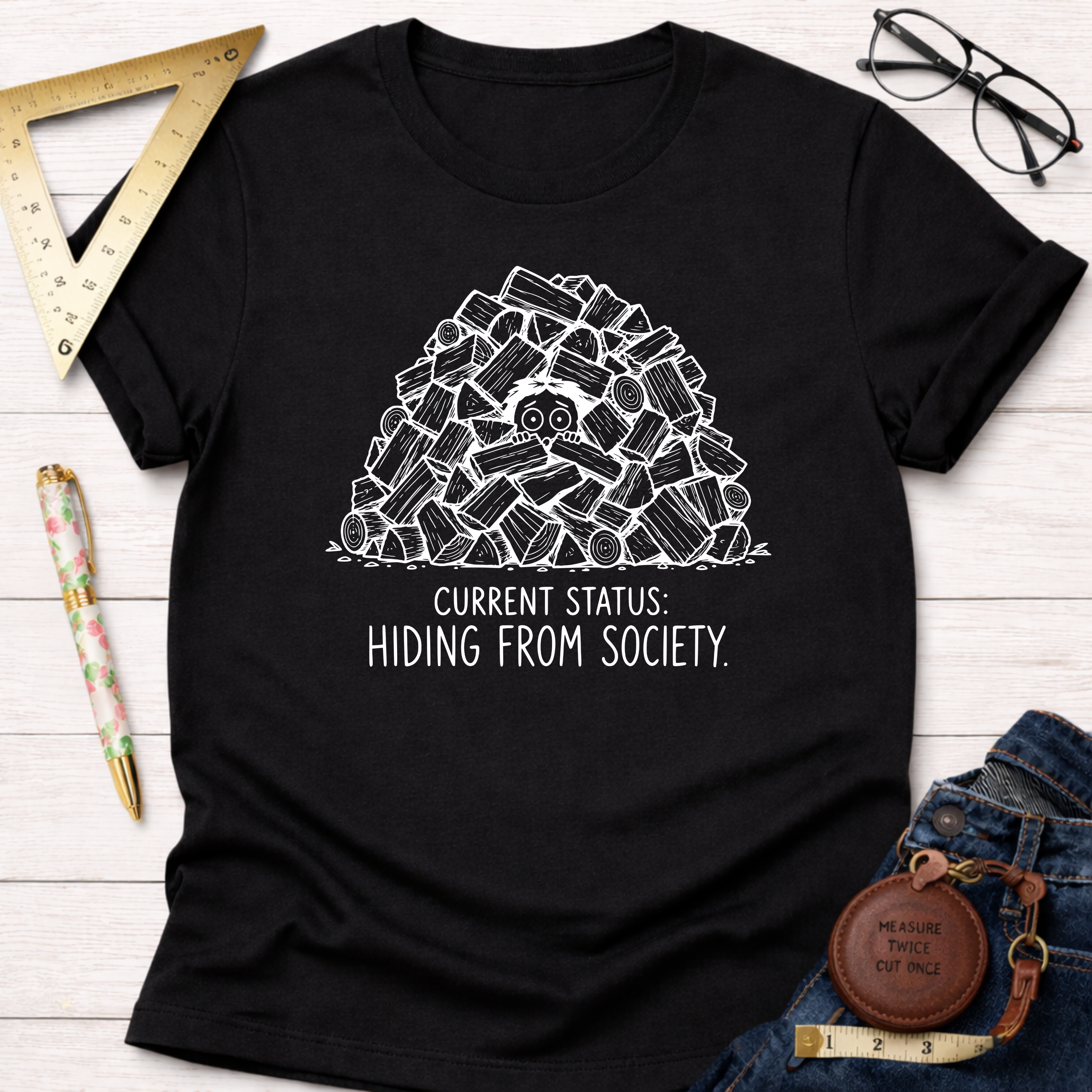 Current Status Hiding From Society T-Shirt