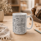 Handmade Ceramic Mug | Woodworker & Maker Coffee Cup 15 oz