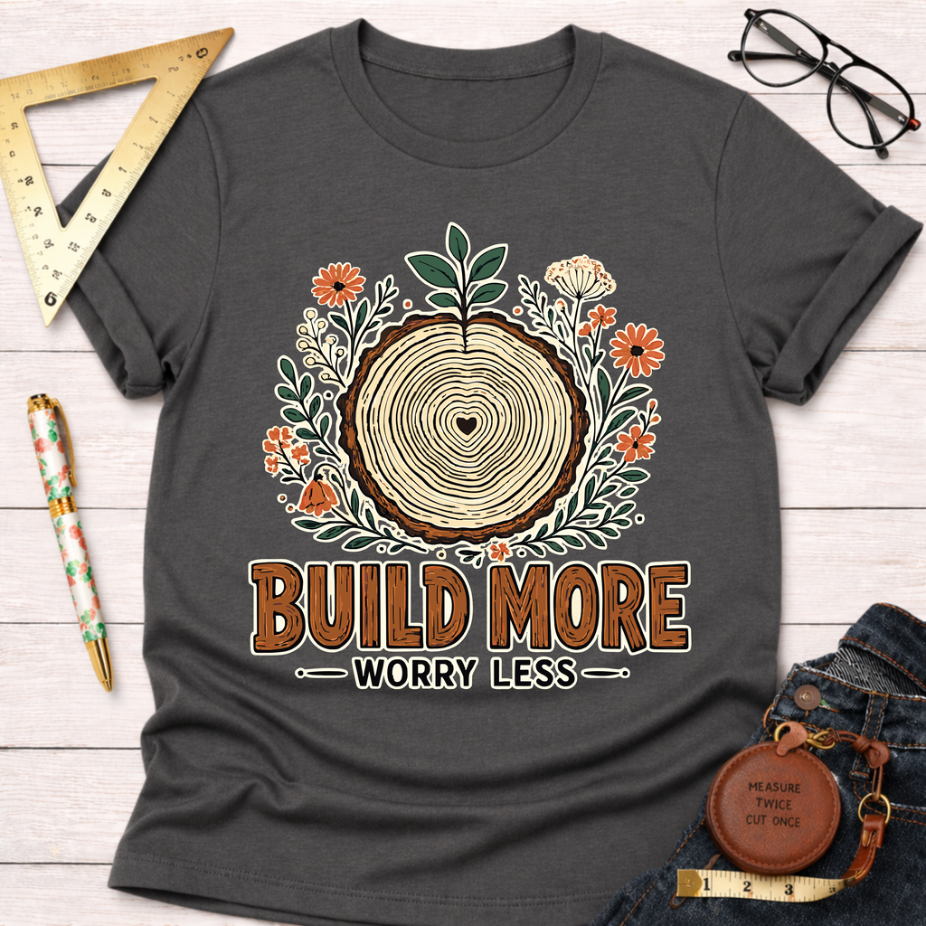 Build More Worry Less Florals T-Shirt