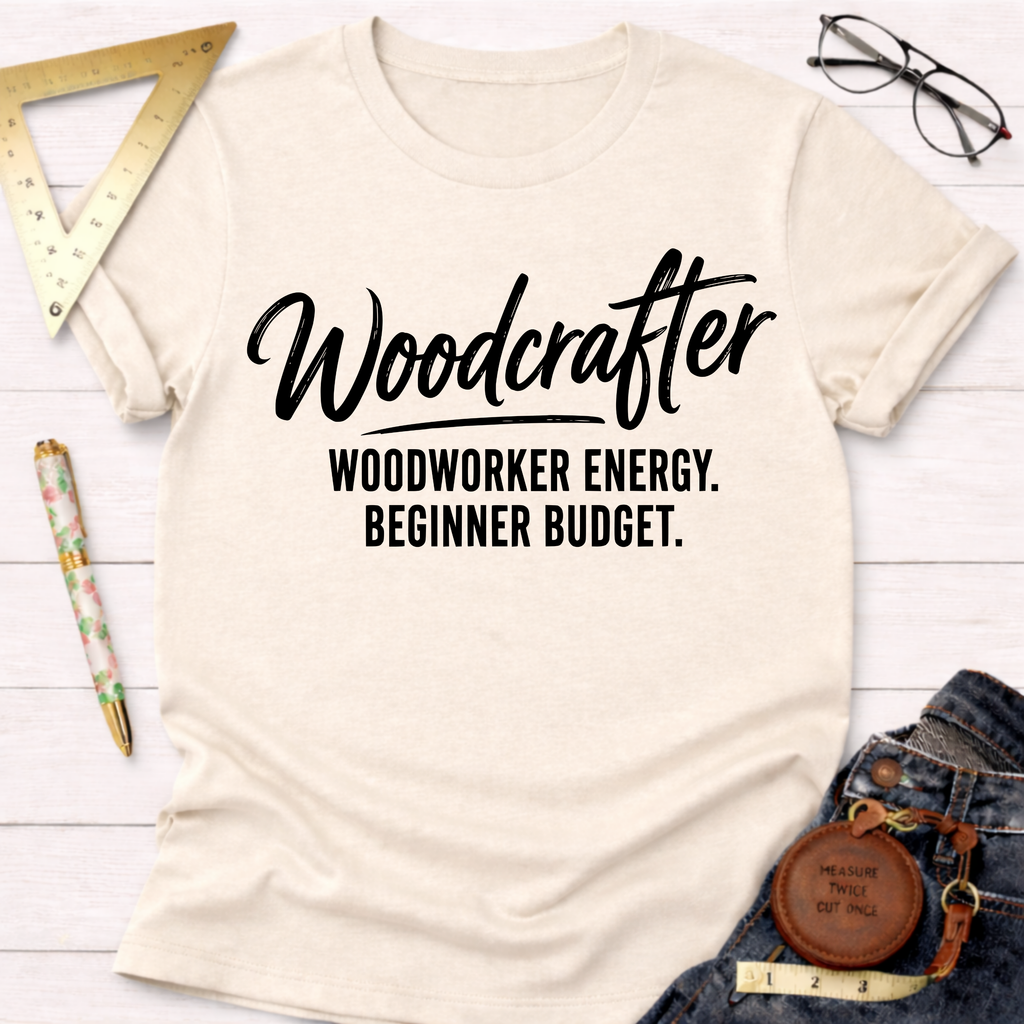 Woodcrafter. Woodworker Energy. Beginner Budget. T-Shirt