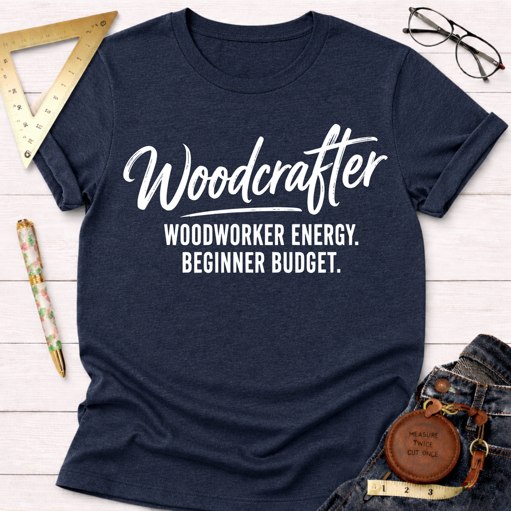 Woodcrafter. Woodworker Energy. Beginner Budget. T-Shirt
