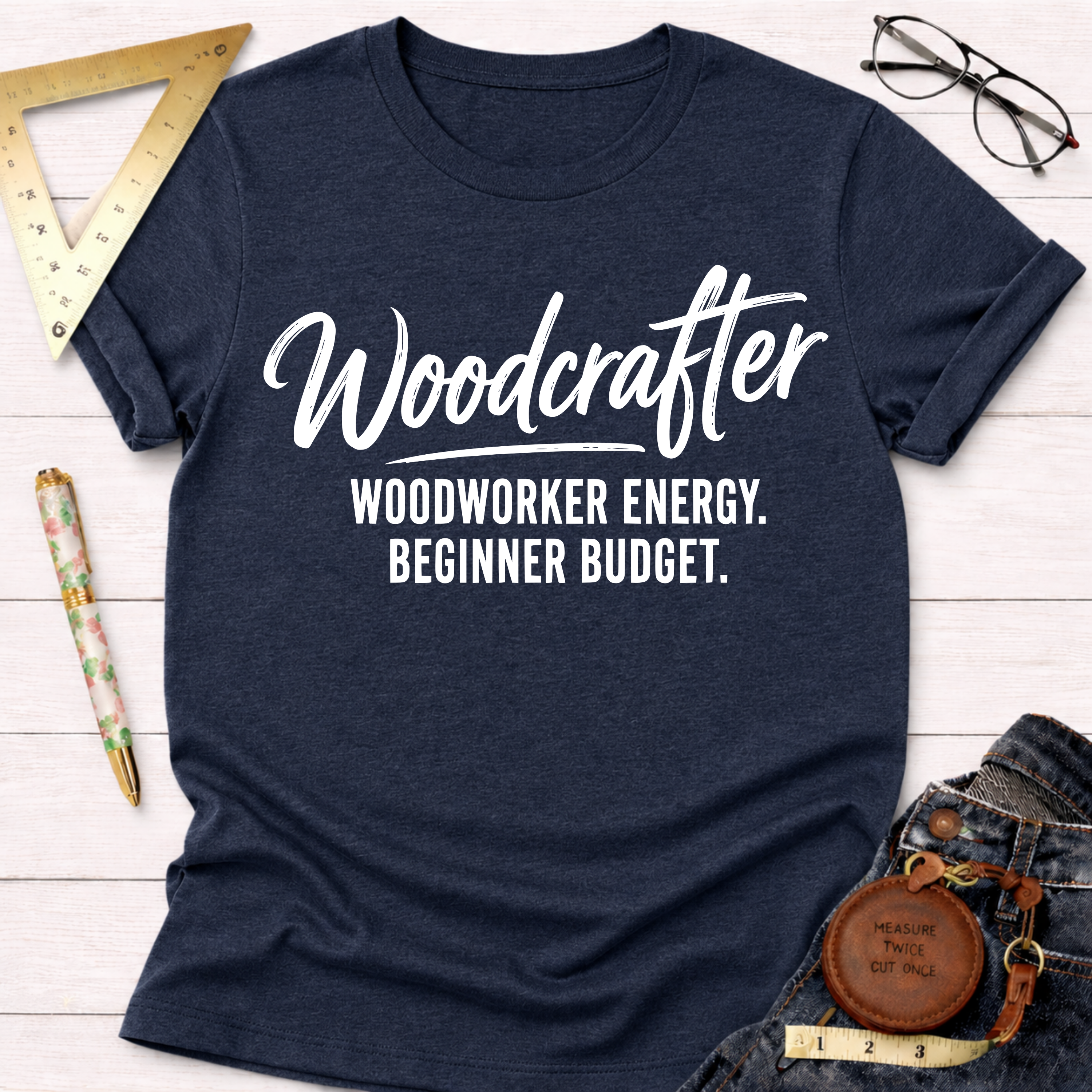 Woodcrafter. Woodworker Energy. Beginner Budget. T-Shirt