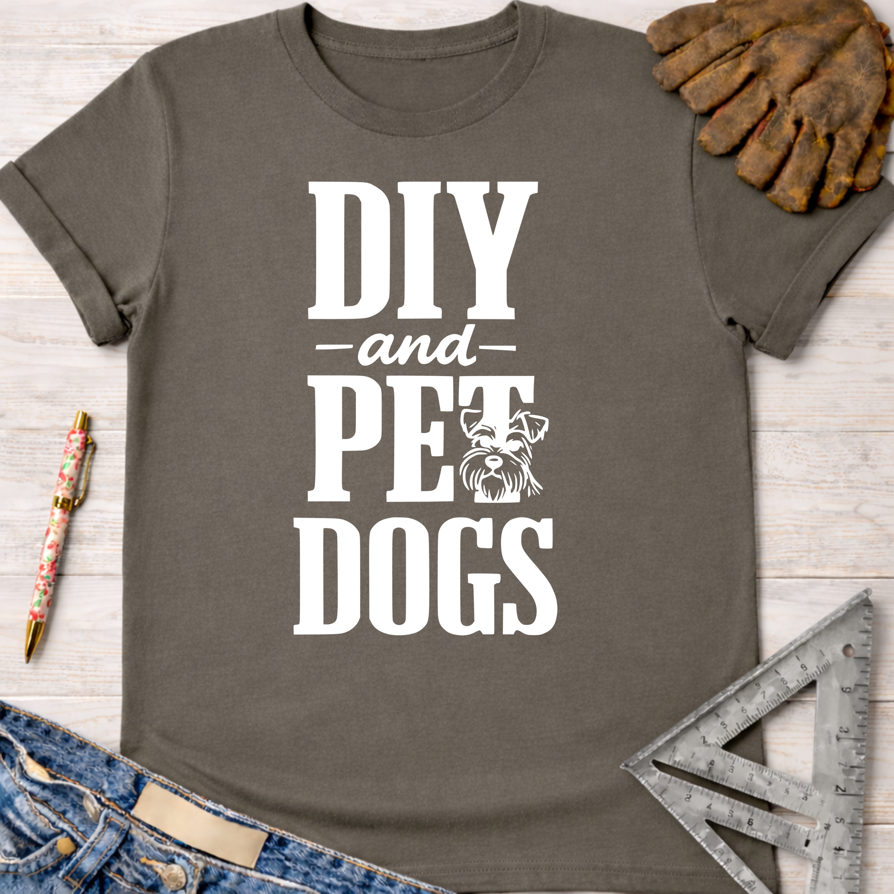 Women's funny woodworking graphic tee shirt for female woodworkers, makers, and DIY builders — Sawdust & Ponytails.