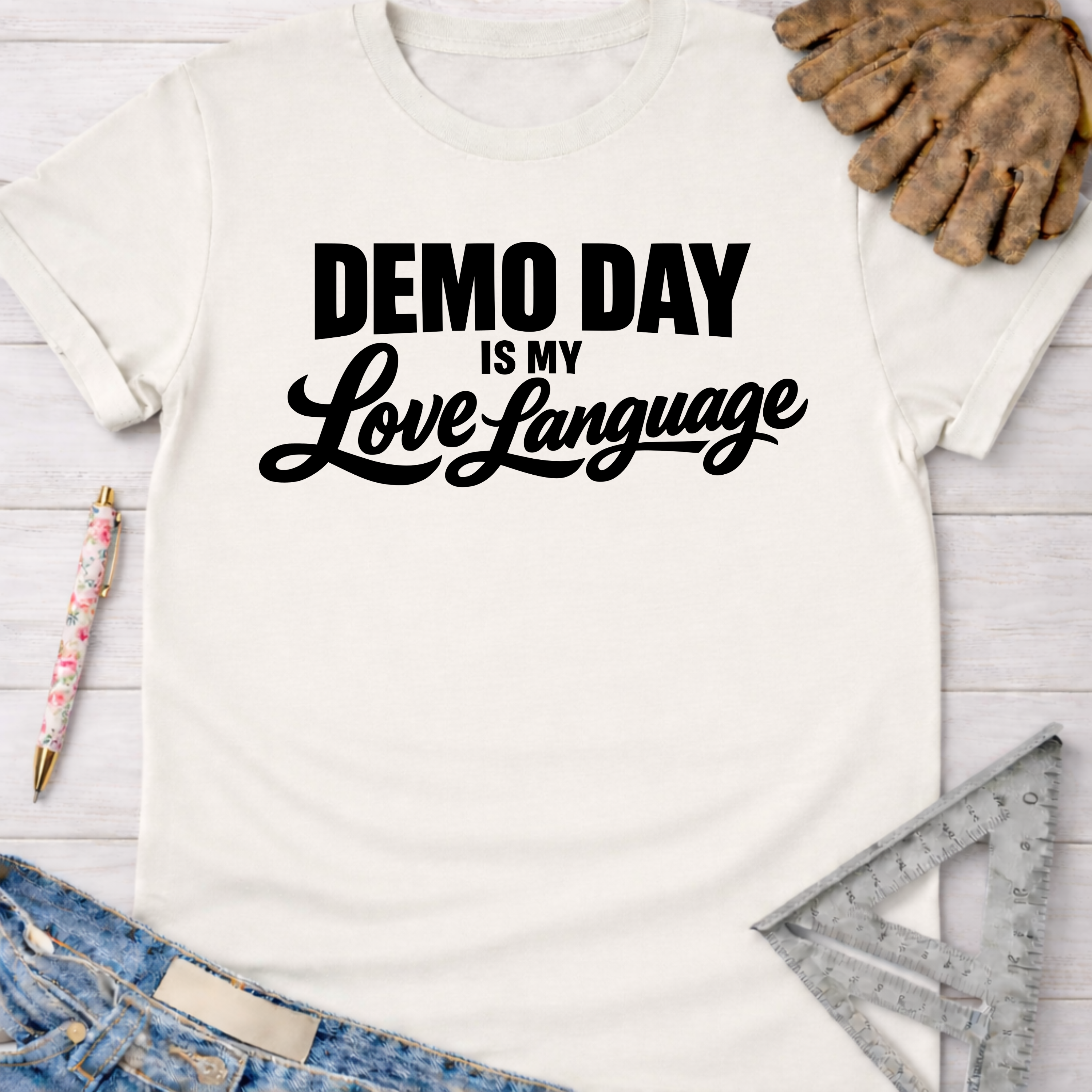 Women's funny woodworking graphic tee shirt for female woodworkers, makers, and DIY builders — Sawdust & Ponytails
