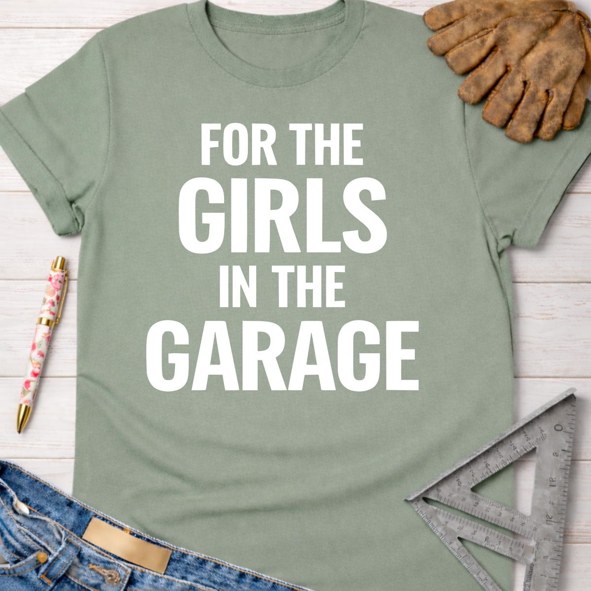Women's funny woodworking graphic tee shirt for female woodworkers, makers, and DIY builders — Sawdust & Ponytails