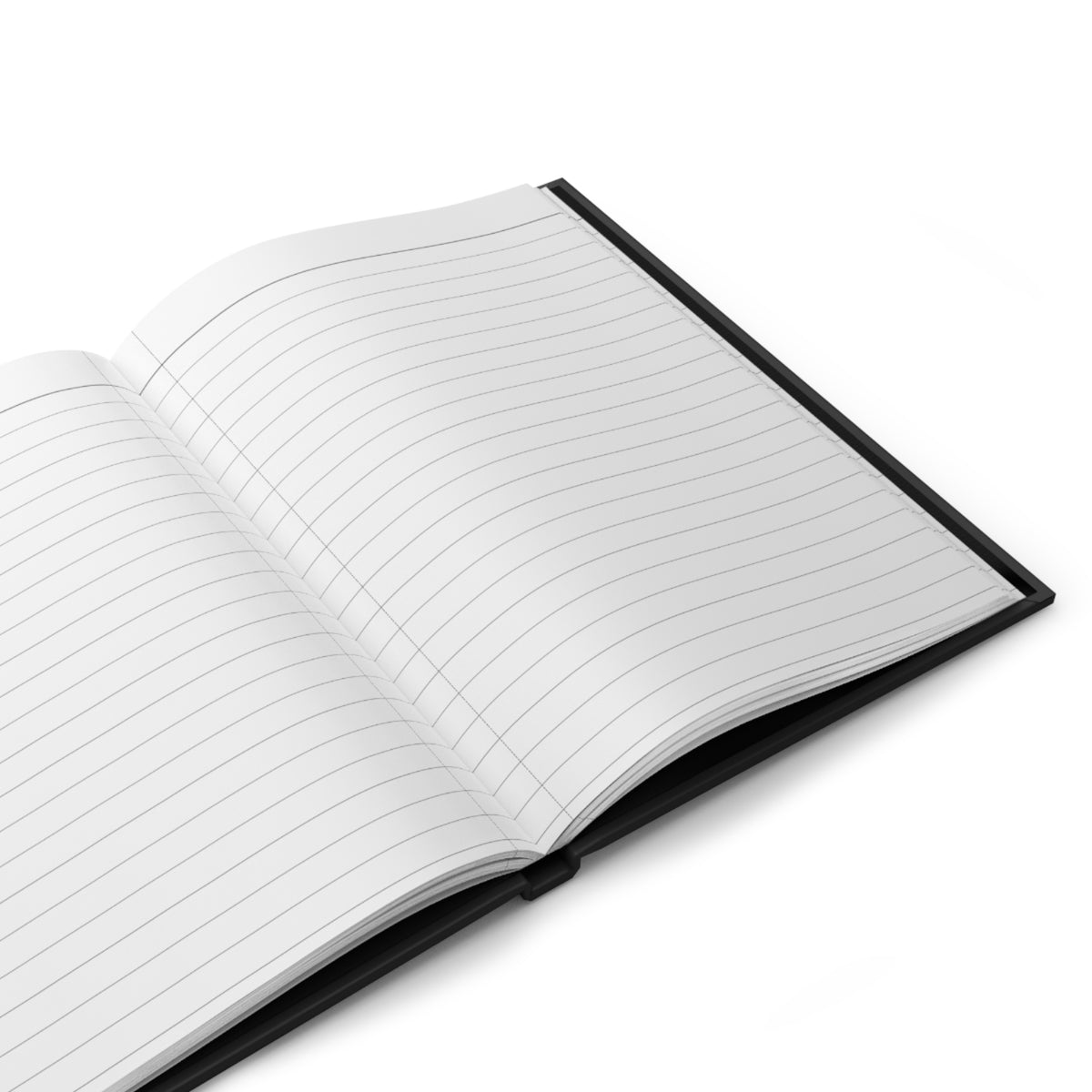 Maker's Journal open to lined, perforated pages showing sewn binding lying flat