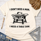 Women's funny woodworking graphic tee shirt for female woodworkers, makers, and DIY builders — Sawdust & Ponytails.