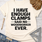 Women's funny woodworking graphic tee shirt for female woodworkers, makers, and DIY builders — Sawdust & Ponytails.
