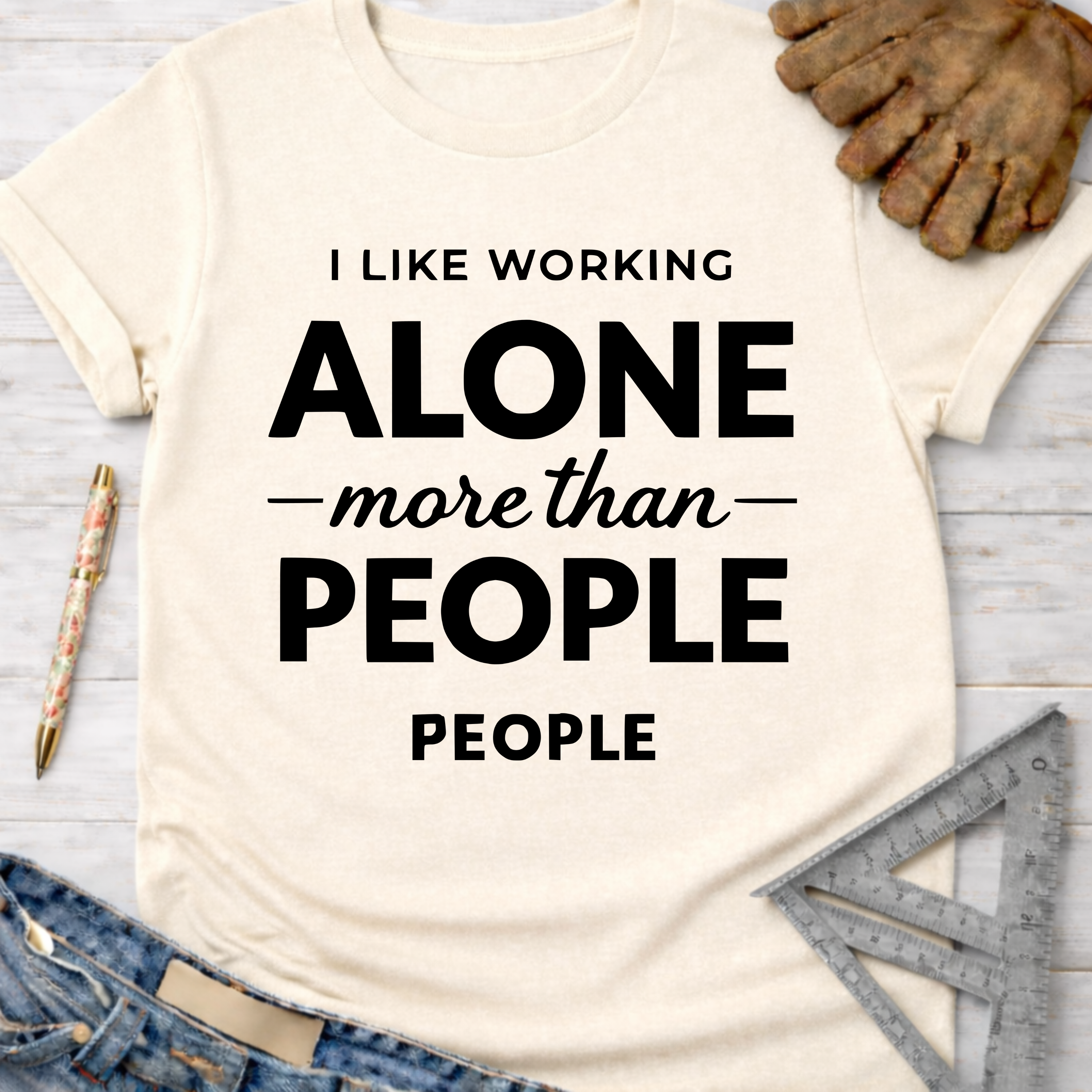 Women's funny woodworking graphic tee shirt for female woodworkers, makers, and DIY builders — Sawdust & Ponytails.