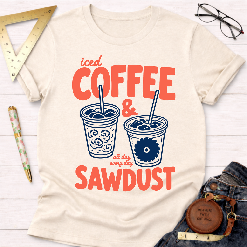 Iced Coffee And Sawdust Coral T-Shirt