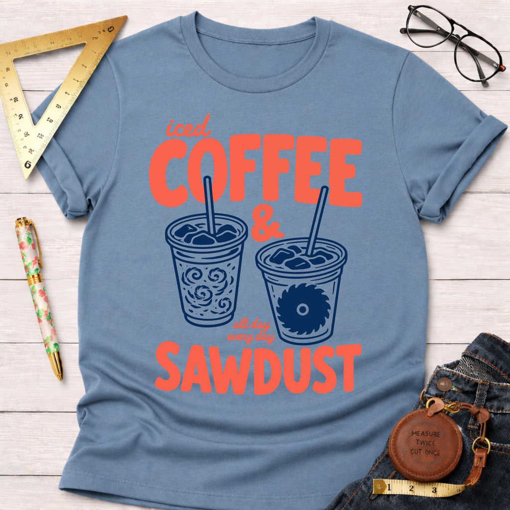 Iced Coffee And Sawdust Coral T-Shirt