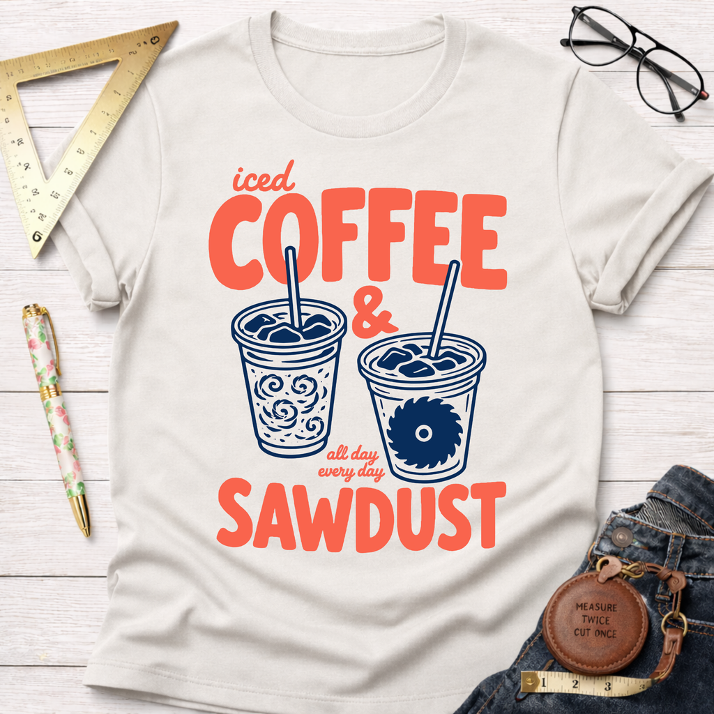 Iced Coffee And Sawdust Coral T-Shirt