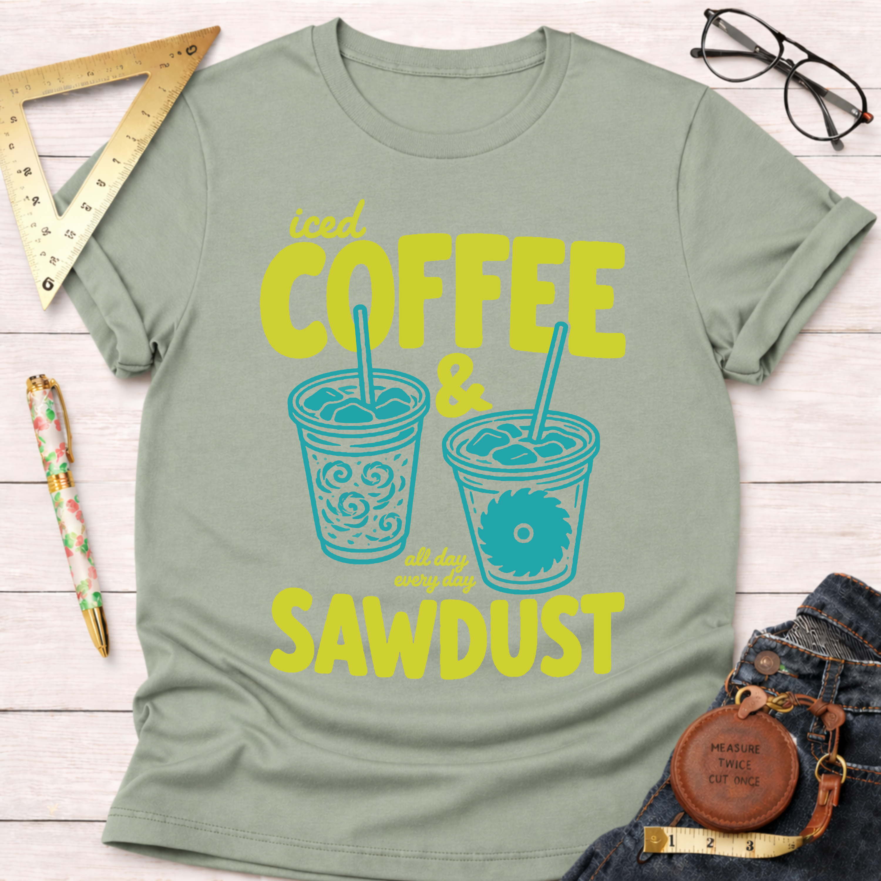 Iced Coffee And Sawdust LimeT-Shirt