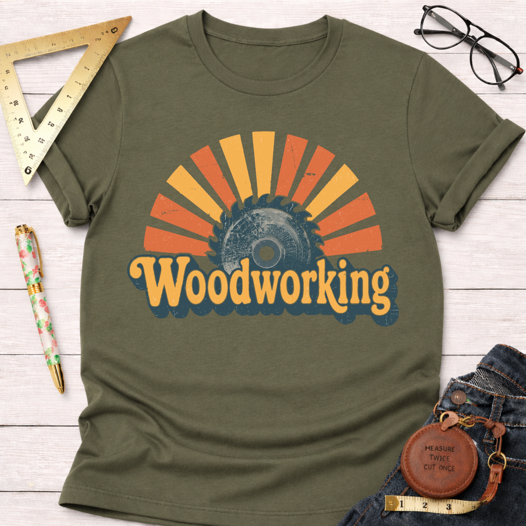 Vintage Woodworking Sunset T-Shirt