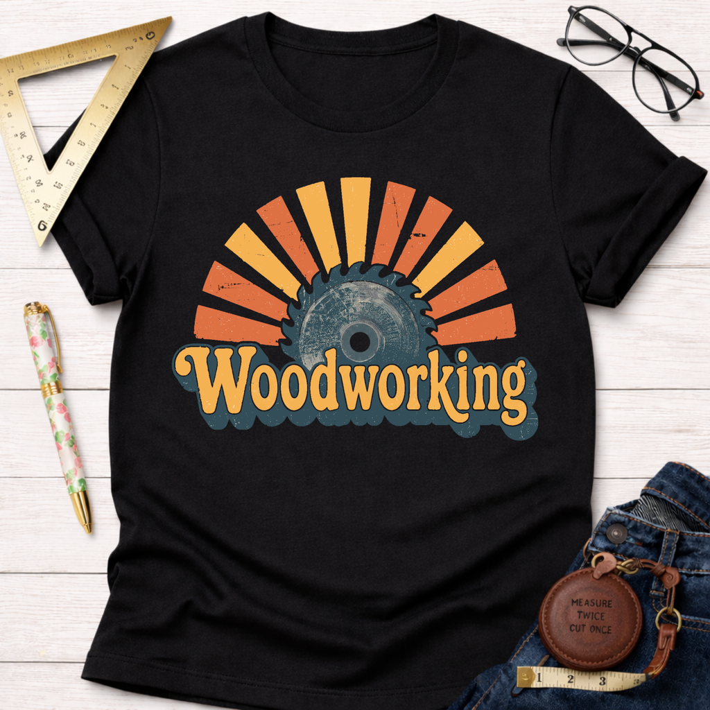Vintage Woodworking Sunset T-Shirt