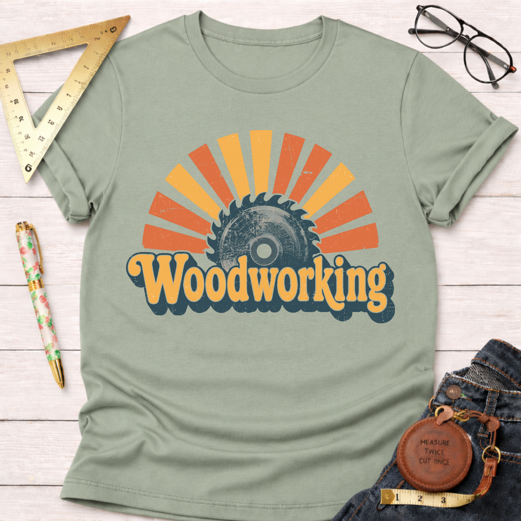 Vintage Woodworking Sunset T-Shirt