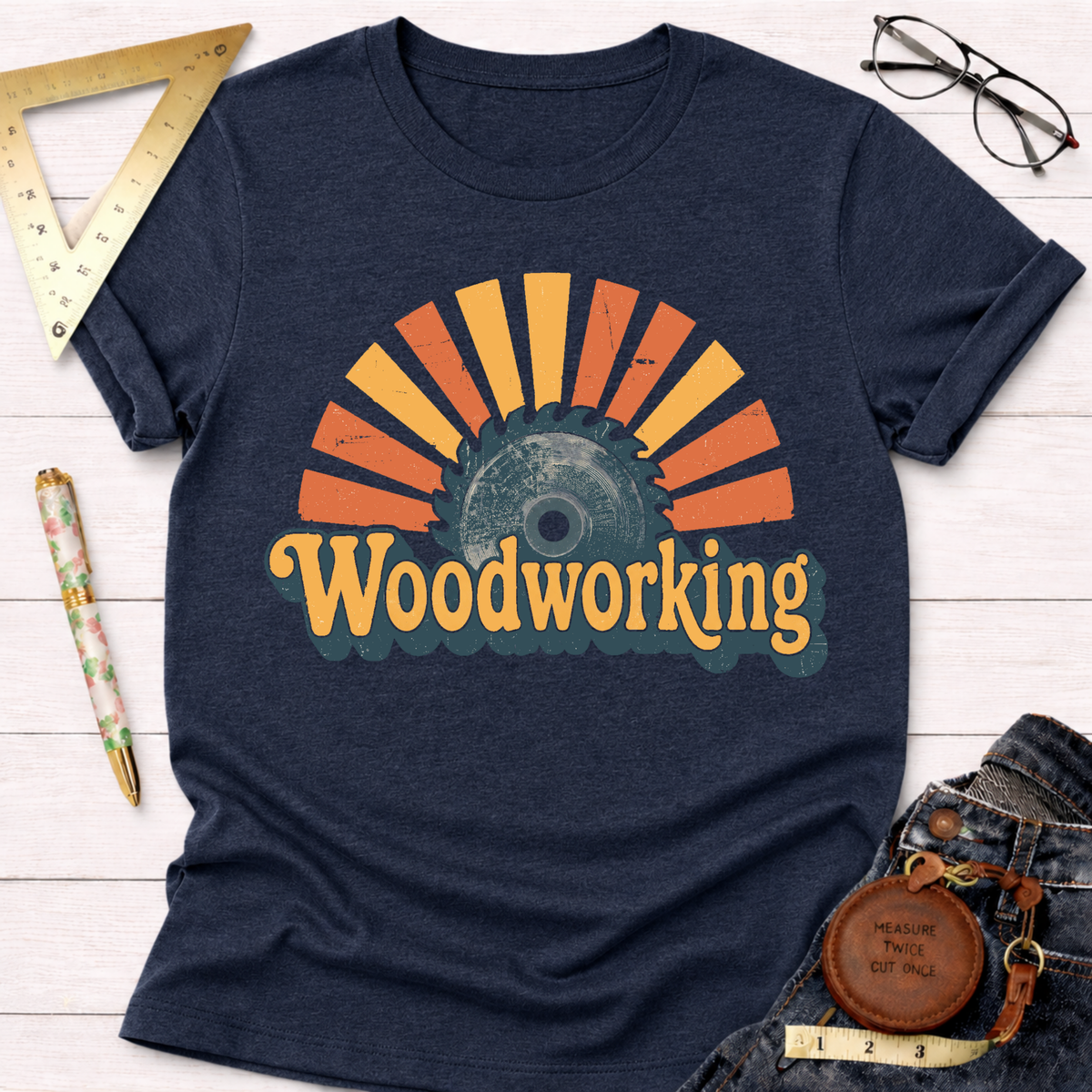 Vintage Woodworking Sunset T-Shirt