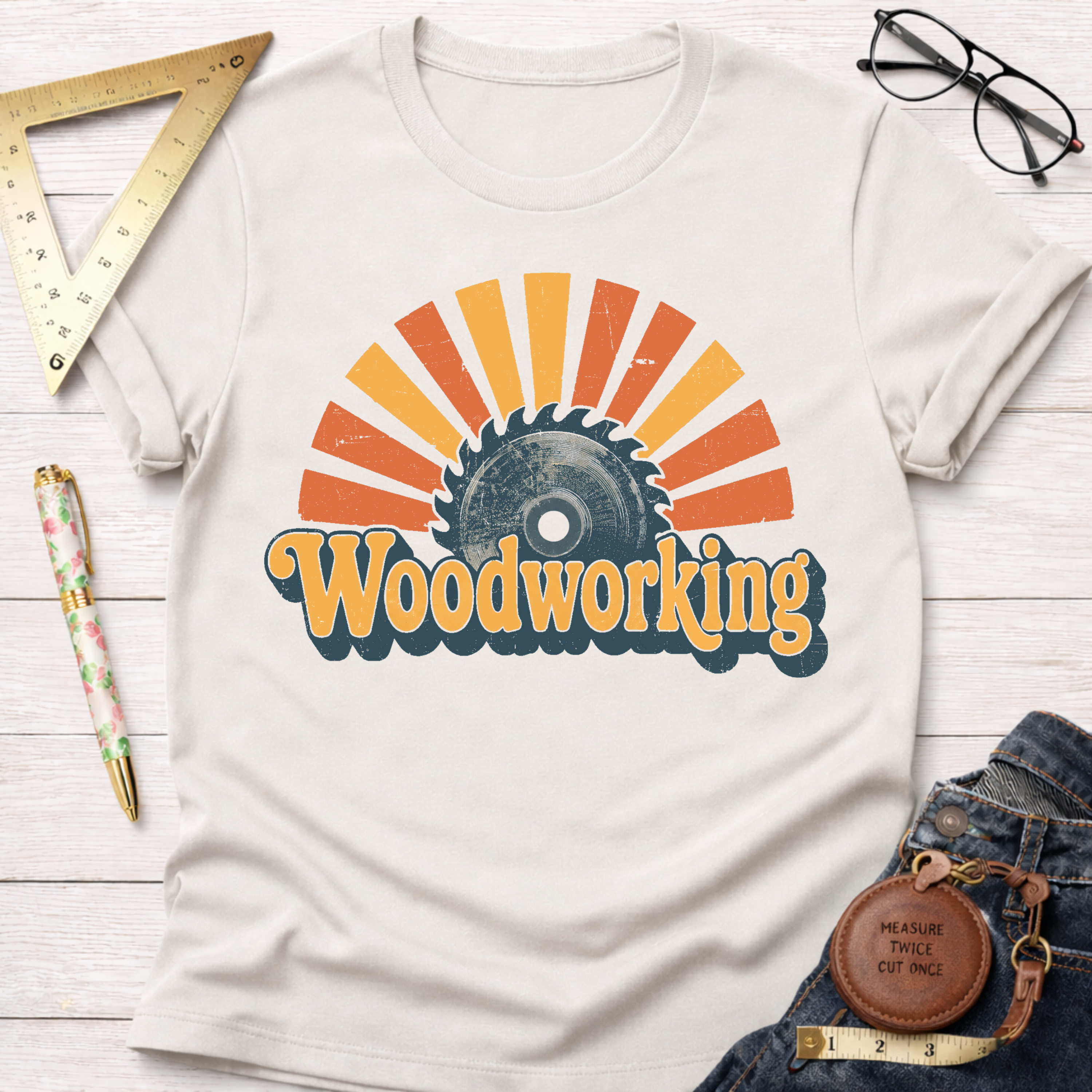 Vintage Woodworking Sunset T-Shirt